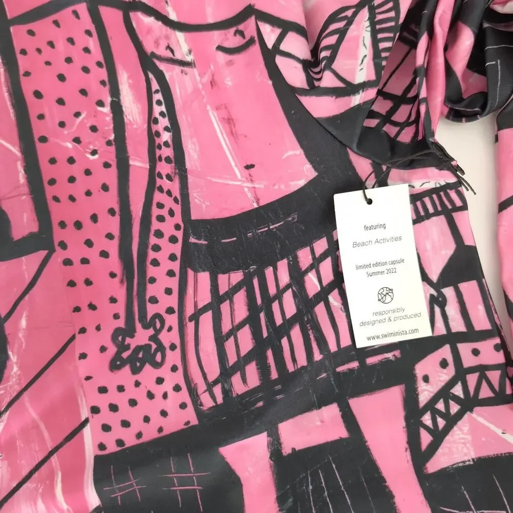 Swiminista x James Peter Henry Good Vibes Rashguard Beach Activities Pink XL NWT